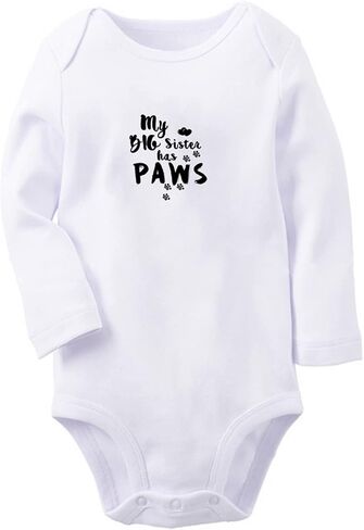 iDzn MY BIG SISTER HAS PAWS Funny Rompers, Newborn Baby Bodysuits, Infant Jumpsuits Outfits, Kids Long Sleeves Clothes in Saudi Arabia