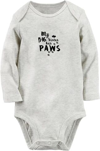 iDzn MY BIG SISTER HAS PAWS Funny Rompers, Newborn Baby Bodysuits, Infant Jumpsuits Outfits, Kids Long Sleeves Clothes in Saudi Arabia