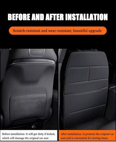 2 Pcs Car Seat Kick Mats Back Seat Protector for VW Tiguan Touareg Atlas/Atlas Cross Sport T-Cross/T-ROC, Car Leather Kick Mats, Car Seat Back Protection Pad, Anti-Kick Scratch Resistant in Kuwait