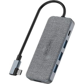 USB C Hub, ZSIMC 7-in-1 Docking Station Multiport Adapter with 4K HDMI, 100W Power Delivery, 3 USB 3.0 Ports, SD/TF Card Reader for MacBook Pro/Air, iPad Pro/Mini 6, Surface and More Type C Laptops