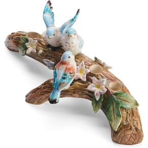 Fitz & Floyd Toulouse Bird Candlestick Holder, 16 Inch, Blue