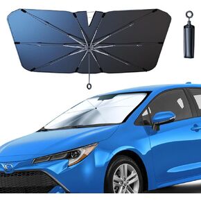 Car Front Windshield Sun Shade with Pull Cord 1PC,Umbrella Sun Shade for Car Front Windshield,2024 Car Umbrella Front Sun Shades Cover for Pickup/Large SUV/Truck/Minivan(150x82cm)