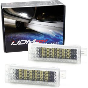 iJDMTOY Aqua Ice Blue Full LED Side Door Courtesy Light, Footwell Light Assembiles Compatible with BMW 1 3 5 6 7 Series Z4 X3 X5 X6, Powered by 18-SMD LED Lights & CAN-Bus Error Free