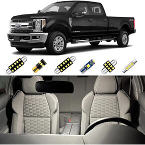 F250 F350 Interior LED Lights Kit for 1999-2020 Ford F250 F350 Super Bright 6000K Interior Lights Package + Install Tool (12 Pieces)
