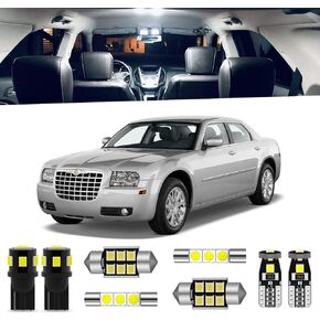 12-Pieces White LED Interior Lights Kit for Chrysler 300 300C 2005 2006 2007 2008 2009 2010 Interior 6000K LED Lighting Package + License Plate Lights, Install Tool