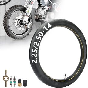 RUTU 1 Pack Motorcycle Tube 2.25/2.50-14,Durable and Wear resistance 2.50-14 Dirt Bike Tube with Straight TR-4 Metal Valve Stem Fit for CRF110 XR70 FA50 SSR SR 125 Pit Bike Motorcycle