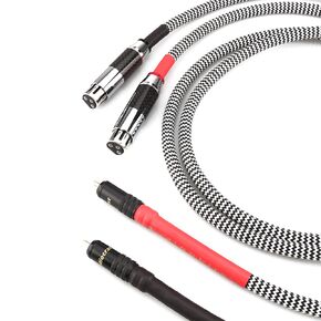 Balanced Audiophile Audio 2RCA Male to Dual XLR Female Connections Cables, HiFi Interconnect Cable for Home Theater, HDTV, Amplifiers,Hi-Fi System (2M/6.6FT, RCA to XLR Female)