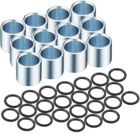 36 Pieces Bearing Spacers and Washers Skateboard Hardware Kit for Most Skateboard Trucks and Longboards (24 Washers, 12 Spacers)