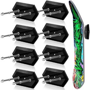 8 Pcs Skateboard Wall Mount with Screw Floating Skateboard Hanger Skateboard Mount Hanging Skateboard Stand Wall Skateboard Holder for Longboard Guitar Snowboard Display Storage Decoration