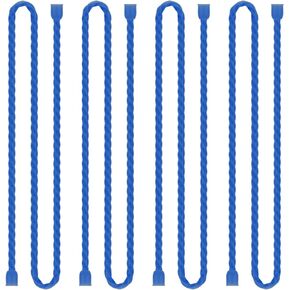 Gesipor 4 PCS 32-Inch Silicone Cable Ties Dia 6.5mm Reusable Steel-Core Rubber Twist Ties Bendable Cable Ties for Bundling and Holding, All Purpose Cord Tie for Indoor and Outdoor (Blue)