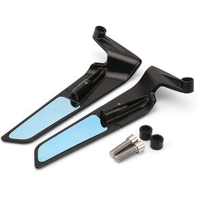 Universal Motorcycle Rearview Mirrors Rotating Wind Wing Side Mirrors Handlebar Mount Naked Bike Mirrors Fits for Trident 660/Z650/Z900/Z H2 1000/X-ADV 750/CB650R/1290 Super Duke R/X-MAX 300