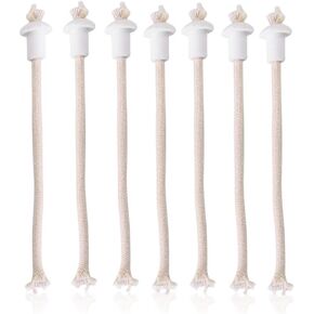 Pwshymi 7Pcs Ceramic Holders Torch Wine Heat Resistant Kerosene Wick Alcohol Fiberglass Wick Holders for Oil Lamps Wine Bottle Torch Wicks Ceramic Wick for Oil Candle Lamp Wine B