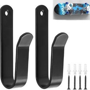 2PCS Snowboard Wall Mount, Steel Horizontal Snowboard Wall Mount Clips, Snowboard Wall Rack Surfboards Skateboards Snowboard Display Wall Mount for Home, Garage (Black)