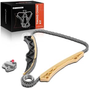 A-Premium Engine Timing Chain Kit W/Tensioner [fits DOHC, 4Cyl 1.6L] Compatible with Hyundai & Kia Vehicles, fits Accent 12-20, Elantra, Kona, Sonata, Tucson, Optima 16-20, Forte, Seltos, Soul & More