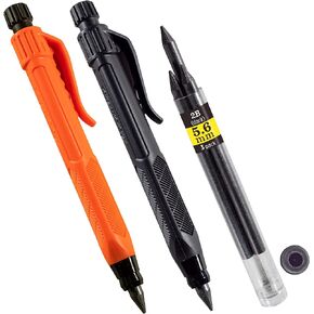 Rite in the Rain Heavy Duty Gravity-Fed Lead Holder Pencil, 5.6mm Dark (2B) Lead, Black and Orange Barrel, 2 Pack (No. 56-2)