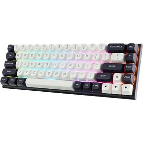 Redragon K701 Rapid Trigger Mechanical Gaming Keyboard, 60% Wired with Adjustable Actuation, Magnetic Switch, 8k Hz Polling Rate, RGB Backlit, 68 Keys Mini for PC Gamer, White/Blue-Black