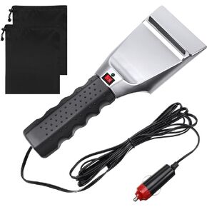 Heated Snow Ice Scraper 12V Electric Auto Windshield Ice Scrapers Electric Window Ice Scraper with 2 Pieces Rear View Mirror Covers Side Mirror Protective Covers for Most Cars Trucks SUV