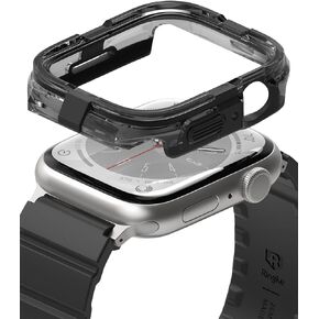 Ringke Fusion Bumper Compatible with Apple Watch Case, Apple Watch Series 9, 8, 7 (45mm) and Apple Watch SE, 6, 5, 4 (44mm) Double-Layer Cover for Women, Men - Black