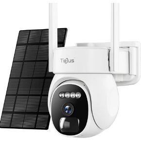 Security Cameras Wireless Outdoor, 2K Solar WiFi Cameras for Home Security Outside, Battery Powered Surveillance Camera, Color Night Vision/Motion Sensor/Work with Alexa/Cloud/SD Card