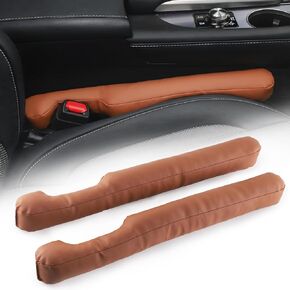 2 pcs Leather Car Seat Gap Filler Organizer, Interior Car Accessories to Stop Things from Dropping for Car SUV Truck Camper, Fill The Gap Between Seat and Console - Black
