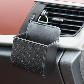Car Organizer Box Bag Air Outlet Dashboard Hanging Leather Universal Car Mobile Phone Holder in Automobile Interior Accessories