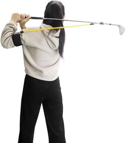 MiOYOOW Golf Swing Training Aid, Adjustable Golf Swing Helper Improve Hinge Golf Training Equipment for Forearm Rotation Shoulder Turn in Kuwait