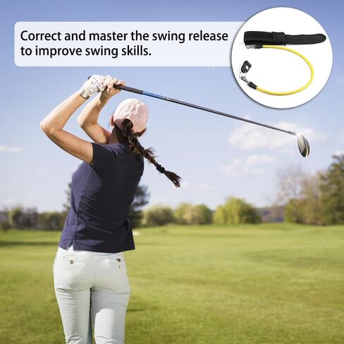 MiOYOOW Golf Swing Training Aid, Adjustable Golf Swing Helper Improve Hinge Golf Training Equipment for Forearm Rotation Shoulder Turn in Kuwait