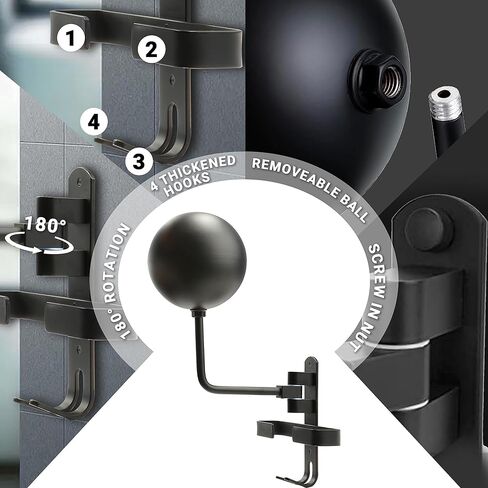 Himiway Motorcycle Helmet Rack, Bike Helmet Wall Mount Bicycle Helmet Holder 180° Rotation with 4 Hooks Helmet Hanger for Motorcycle Bike Racing Coats Suit Caps Rugby Helmets (1 Pack) in Saudi Arabia