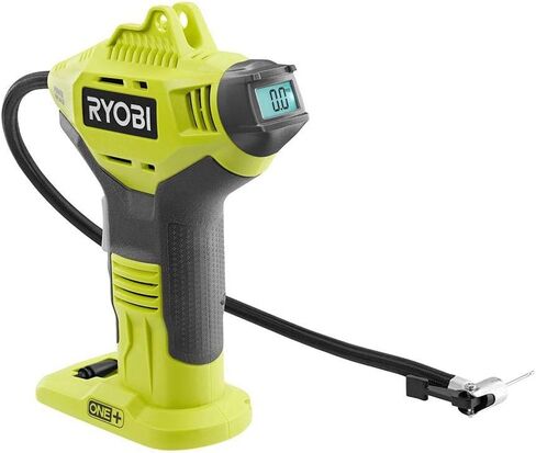 Ryobi P737D 18 فولت واحد + منفاخ ضغط عالي لاسلكي مع مقياس رقمي، بطارية ليثيوم 3.0 أمبير + HP عالية السعة، شاحن 18 فولت، وحقيبة in Kuwait