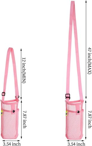3Pcs Water Bottle Holder with Strap Water Bottle Carrier with Adjustable Shoulder Strap Water Bottle Sling Bag for Outdoor Hiking Camping Walking Travel Water Bottle Sleeve, Black, Dark Blue and Pink in Saudi Arabia