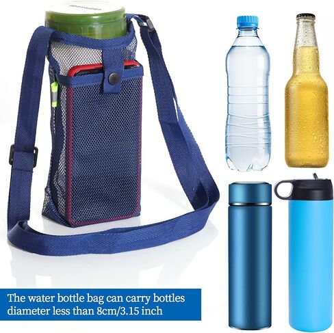 3Pcs Water Bottle Holder with Strap Water Bottle Carrier with Adjustable Shoulder Strap Water Bottle Sling Bag for Outdoor Hiking Camping Walking Travel Water Bottle Sleeve, Black, Dark Blue and Pink in Saudi Arabia