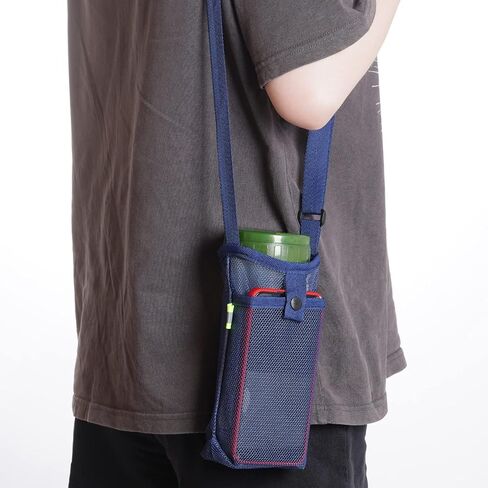 3Pcs Water Bottle Holder with Strap Water Bottle Carrier with Adjustable Shoulder Strap Water Bottle Sling Bag for Outdoor Hiking Camping Walking Travel Water Bottle Sleeve, Black, Dark Blue and Pink in Saudi Arabia