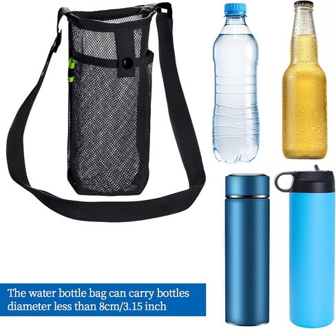 3Pcs Water Bottle Holder with Strap Water Bottle Carrier with Adjustable Shoulder Strap Water Bottle Sling Bag for Outdoor Hiking Camping Walking Travel Water Bottle Sleeve, Black, Dark Blue and Pink in Saudi Arabia