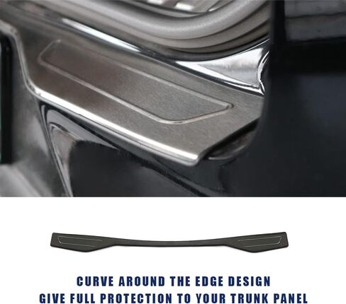 AOSKonology Compatible with Mach E Rear Bumper & Trunk Sill Set Cover Protector Accessories,Stainless Steel Bumper Guards Set of 2 Compatible with Mustang Mach-E 2021-2024 Interior Accessories(Black) in Kuwait