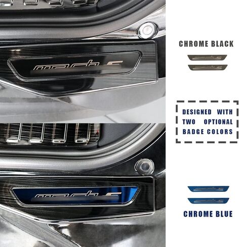 AOSKonology Compatible with Mach E Rear Bumper & Trunk Sill Set Cover Protector Accessories,Stainless Steel Bumper Guards Set of 2 Compatible with Mustang Mach-E 2021-2024 Interior Accessories(Black) in Kuwait