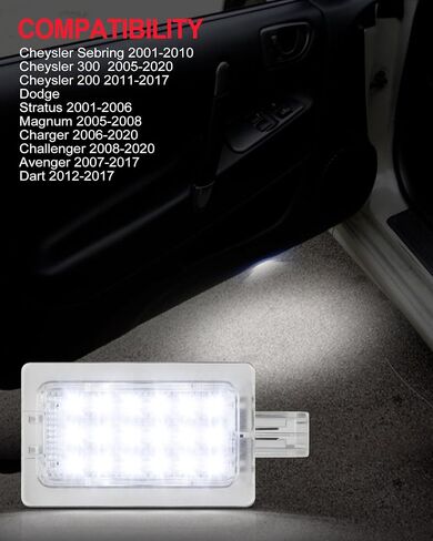 LED Door Courtesy Shadow Light Compatible with Cheysler 300 2005-2020 Puddle Lights for Dodge Charger 2006-2020 in Saudi Arabia
