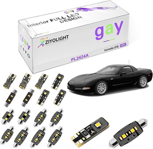 PL2424A - (15 لمبة) مجموعة إضاءة داخلية LED بديلة لسيارة شيفروليه كورفيت C5 1997-2004، ترقية حزمة ملحقات مصابيح إضاءة القبة البيضاء in Saudi Arabia