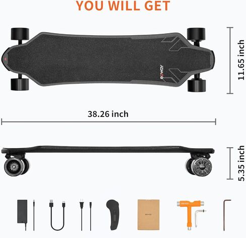 X1 Max Electric Skateboard with Remote, 28 Mph Top Speed & 18 Miles Range, 440 LBS Max Load, Stealth Deck Design, IP55 Waterproof, Electric Longboard for Adults ＆Teens Beginners in Kuwait