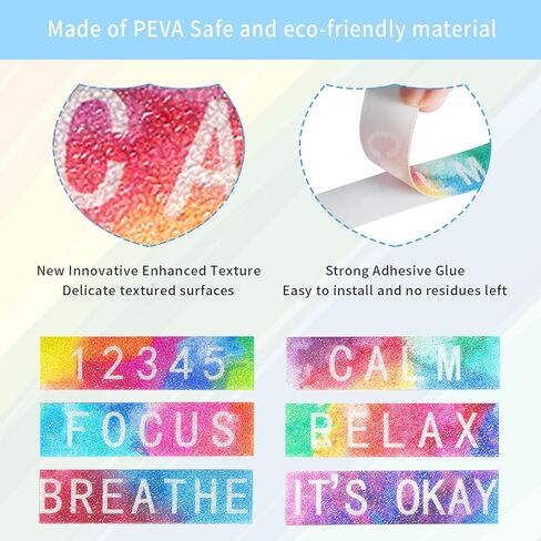 60 قطعة من الملصقات الحسية للقلق تململ شرائط مزخرفة هادئة ألعاب مضادة للإجهاد عن طريق اللمس الخام الحسية الهادئة شرائط لاصقة لتخفيف القلق للبالغين والمراهقين ومكتب الهاتف والفصول الدراسية، كلاسيكية in Kuwait
