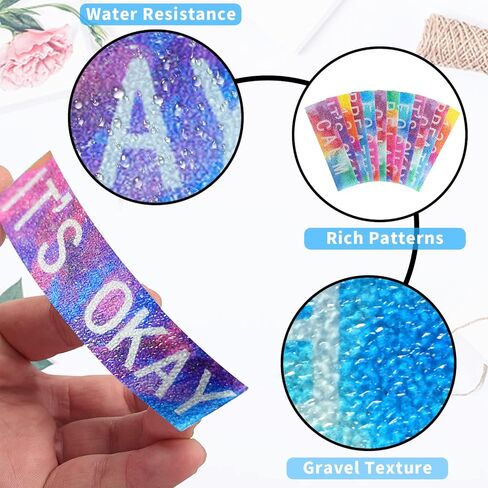 60 قطعة من الملصقات الحسية للقلق تململ شرائط مزخرفة هادئة ألعاب مضادة للإجهاد عن طريق اللمس الخام الحسية الهادئة شرائط لاصقة لتخفيف القلق للبالغين والمراهقين ومكتب الهاتف والفصول الدراسية، كلاسيكية in Kuwait