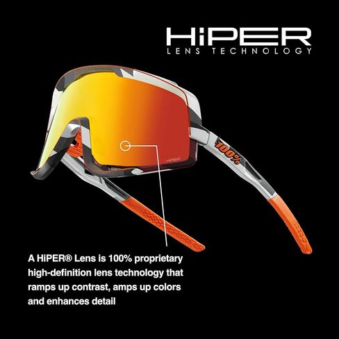 100% Glendale Sport Performance Cycling Sunglasses (Polished Translucent Lavender - HiPER Lavender Mirror Lens) in Saudi Arabia