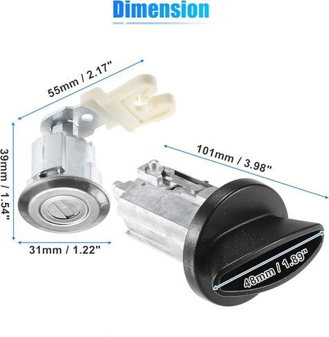 X AUTOHAUX 1 Set الجبهة 4 قفل الباب اسطوانة بهلوان مفتاح الإشعال بداية اسطوانة مع مفتاح لفورد E-150 E-250 2003-2006 لفورد E-350 Econoline Club Wagon NO. XL2Z7821990AC/1L3Z11582A in Saudi Arabia