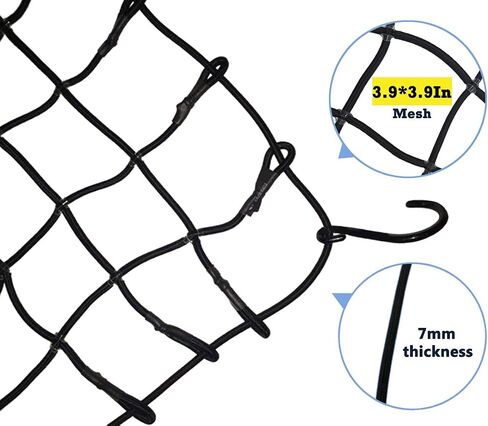 19.6" x 59" Bungee Cargo Net - Stretches to 35" x 78" Cargo Nets with 10 Adjustable Metal Hooks,7mm Cords by Big Ant in Saudi Arabia