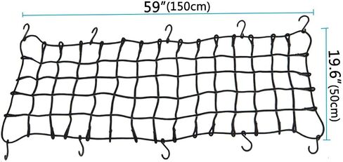 19.6" x 59" Bungee Cargo Net - Stretches to 35" x 78" Cargo Nets with 10 Adjustable Metal Hooks,7mm Cords by Big Ant in Saudi Arabia