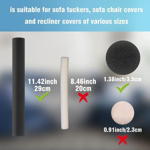 Sofa Slipcover Tuck Grips, Thicker Slipcover Grips for Sofa, Sofa Cover Stays, Keep Couch Cover from Sliding, fit Most Sofas Armchairs Recliner, Black in Saudi Arabia