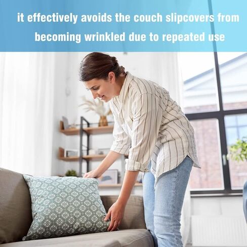 Sofa Slipcover Tuck Grips, Thicker Slipcover Grips for Sofa, Sofa Cover Stays, Keep Couch Cover from Sliding, fit Most Sofas Armchairs Recliner, Black in Saudi Arabia