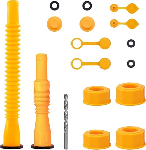 17 قطعة بديلة لفوهة علب الغاز، فوهة غاز للبنزين 5 جالون، مجموعة فوهة علب الغاز ذات الطراز القديم قابلة للتمديد حتى 11.7 بوصة مع فوهات مرنة، أغطية طوق لولبية، حشية أكثر سمكًا، غطاء صنبور، in Kuwait