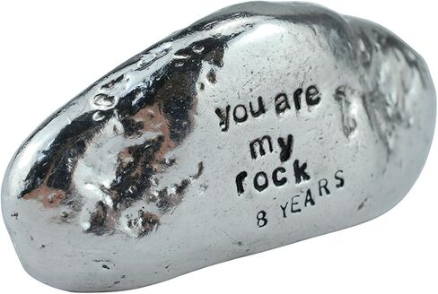 8th Anniversary You are My Rock Gift Idea - Solid Metal Heavy Polished Rock Gift for 8 Year Anniversary in Saudi Arabia