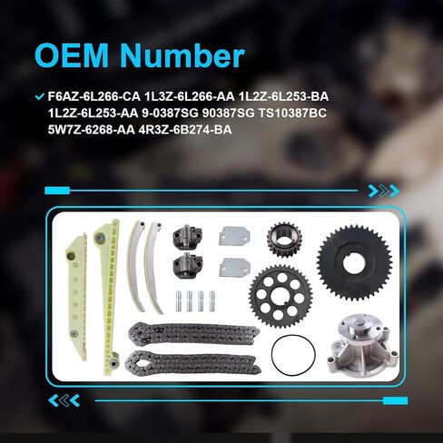 Engine Timing Chain Kit With Chain Guide Tensioner Sprocke + Water Pump for Ford F-150 Explorer Expedition 1997-2010 4.6L SOHC VIN 6 W in Saudi Arabia