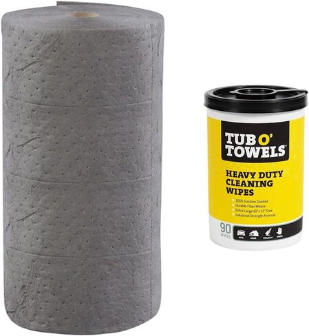 ESP 1MBGRB Polypropylene Heavy Weight Meltblown Maintenance Universal Absorbent Bonded Roll, 150' Length x 30" Width, Gray in Saudi Arabia